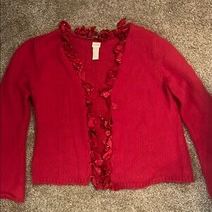 J. Jill Wool/ Angora Blend Open Cardigan Size Medium